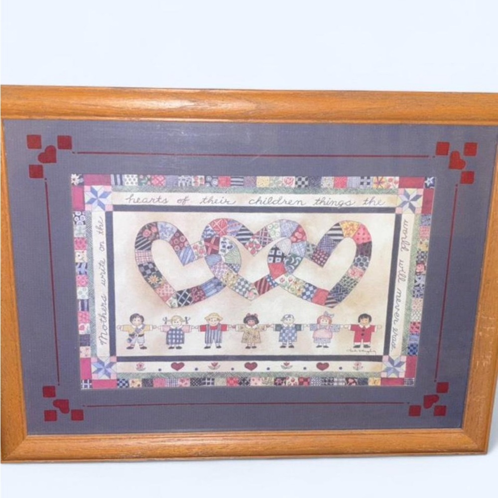 Framed Patchwork Heart Artwork